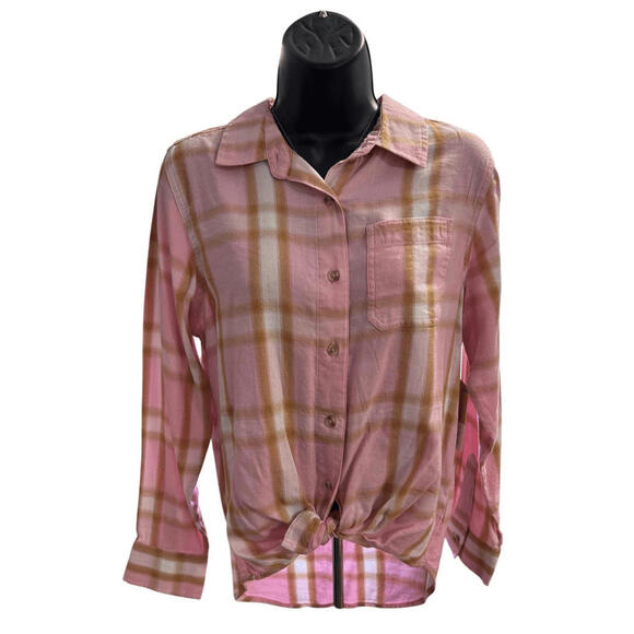 Thereabouts Little & Big Girls Long Sleeve Flannel Shirt Pink L 14.5-16.5P Plus - Picture 2 of 13